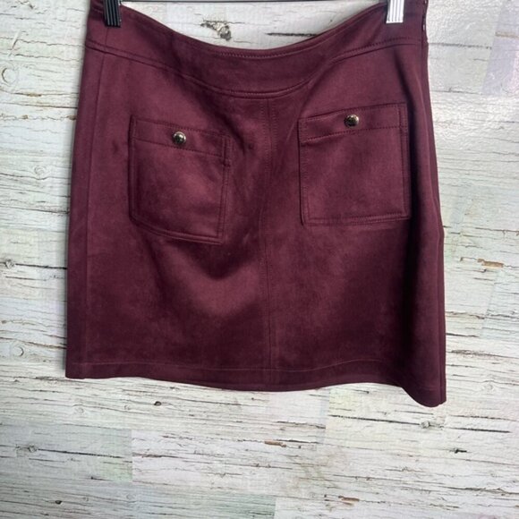 LOFT Red A-Line Mini Skirt Casual size 8 - Picture 2 of 6